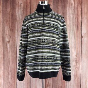 Bogner Fire Ice Mens XL 1/4 Zip Pullover Sweater Fair Isle Aztec Cotton Acrylic